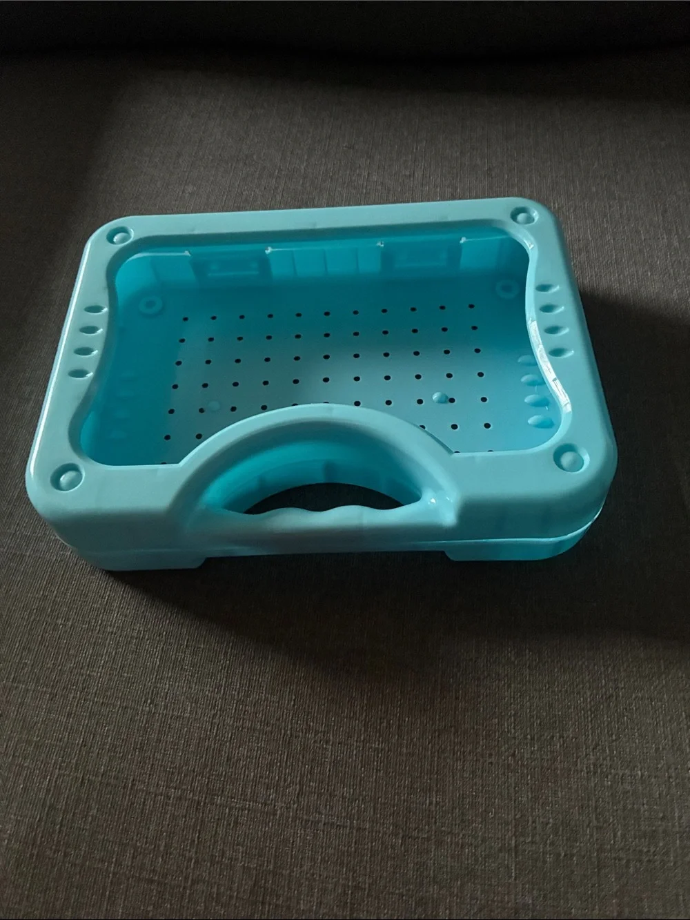 Aqua Plastic Storage Caddy with Carry Handle